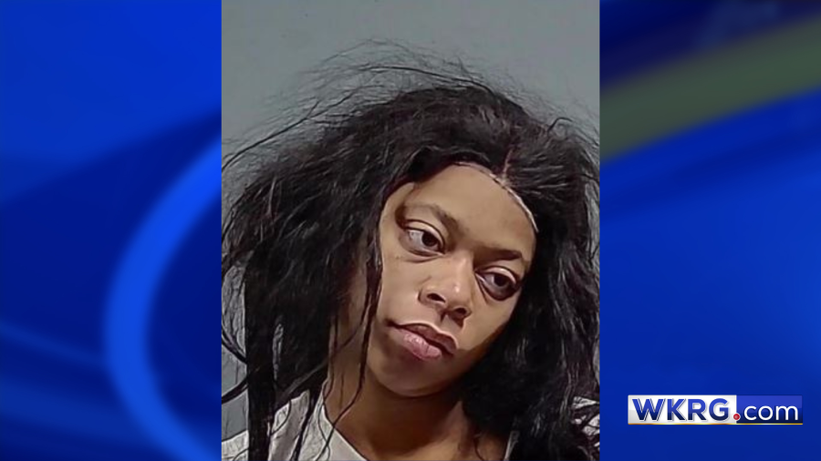 Mugshot of Jasmine West placed on a blue background with the WKRG.com logo