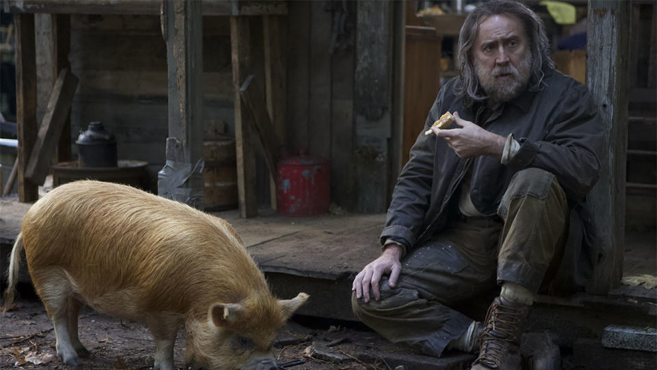 Nicolas Cage and the title character in 'Pig'