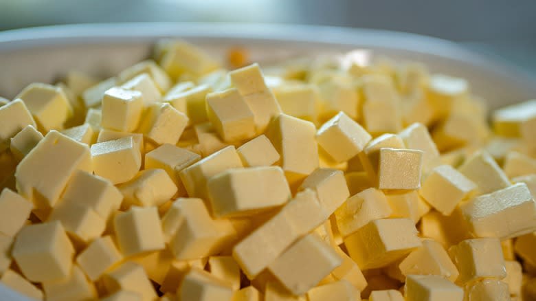 butter cubes in bowl