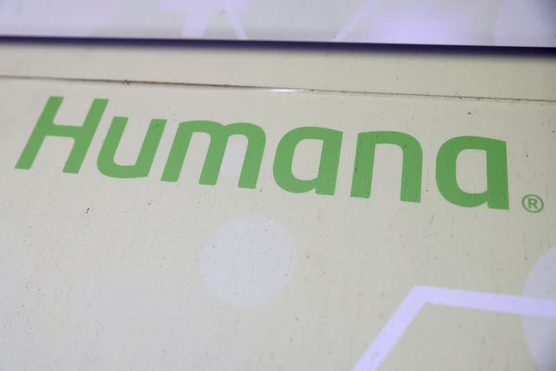 Signage for Humana Inc. is pictured at a health facility in Queens, New York City