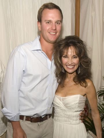 Eugene Gologursky/WireImage Susan Lucci and her son Andreas Huber during the Party for Susan Lucci's Cover of Boulevard Magazine's August/September 2007 issue on Aug. 18, 2007 in Sag Harbor, New York