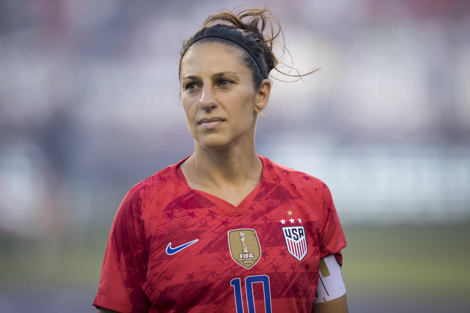 Carli Loyd told Julie Foudy that the 2019 World Cup run represented "rock bottom" for her career. (Getty)