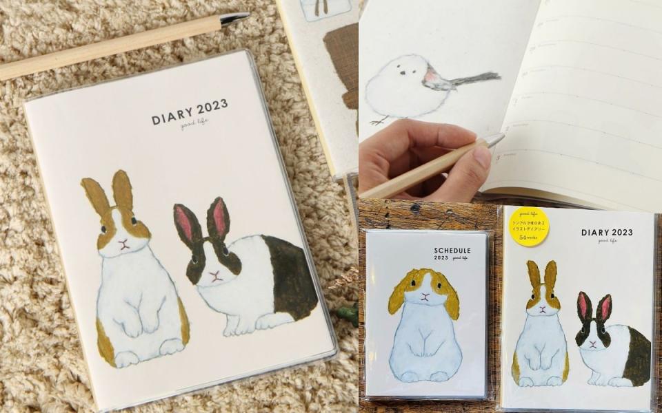 由插畫家米津祐介所繪製的兔子、狗狗圖案，軟萌的樣子超可愛  圖片來源/(左)dot st TW、(右)cabin2008_diary