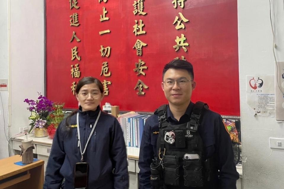 圖說：臺北市萬華分局華江派出所警員張秀如、鍾育致。