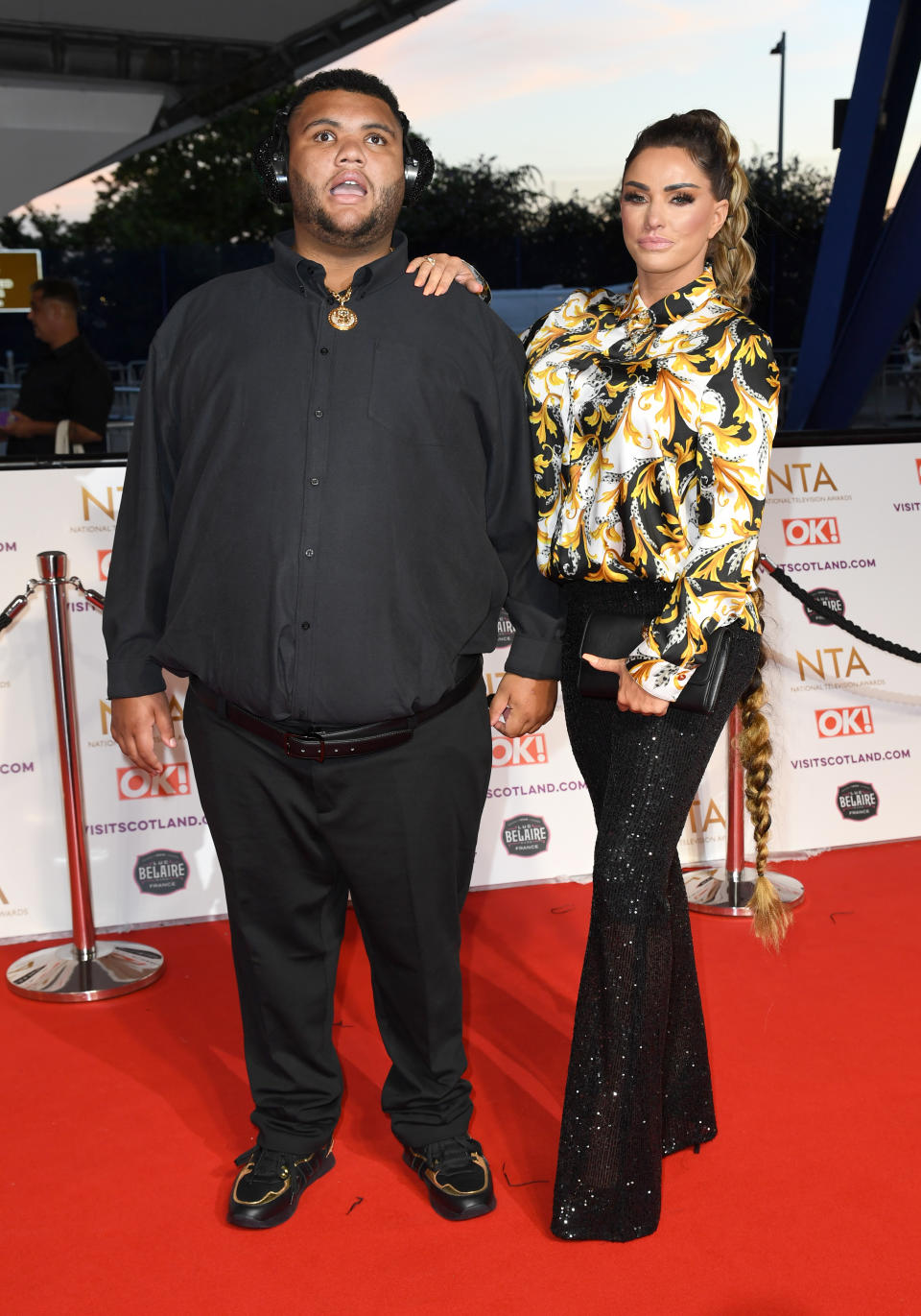 Katie Price and oldest son Harvey arriving at the National Television Awards 2021, O2 Arena, London. Credit: Doug Peters/EMPICS