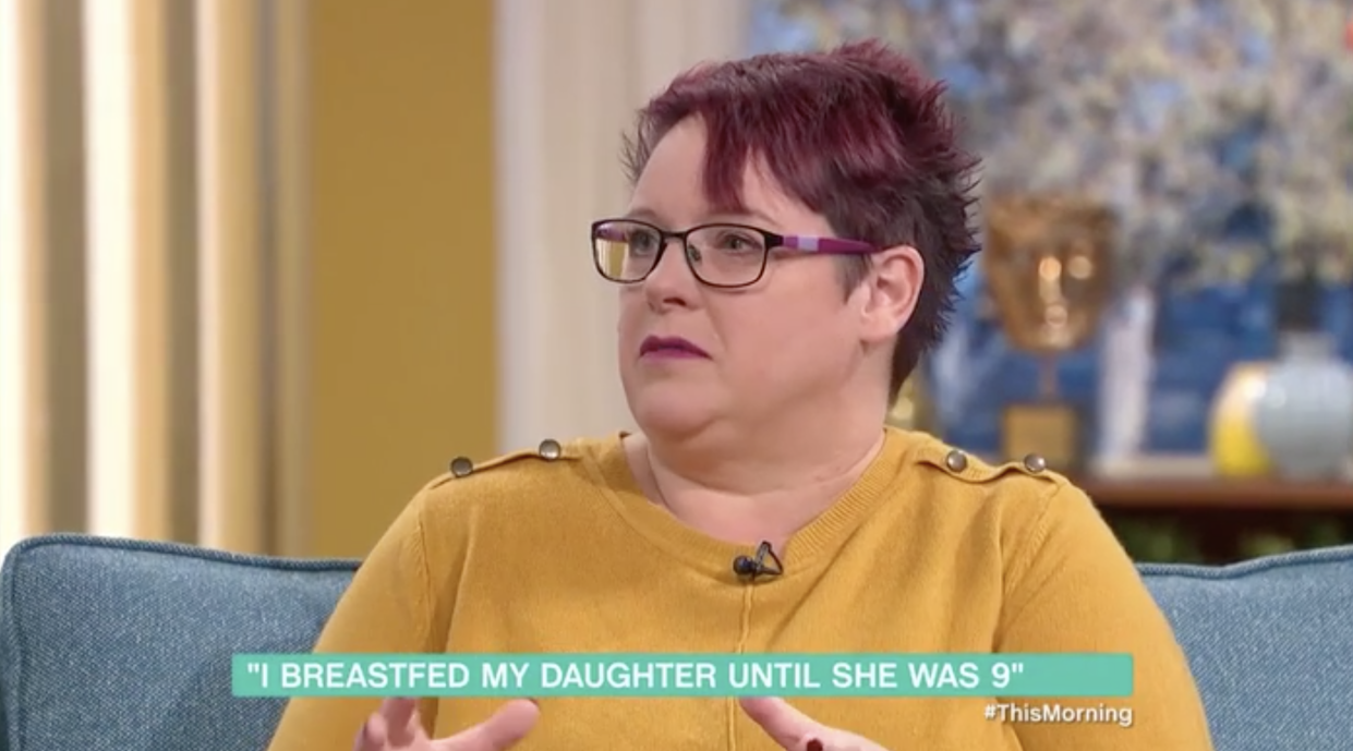 Sharon Spink, mother-of-four, says she still breastfeeds her nine-year-old daughter