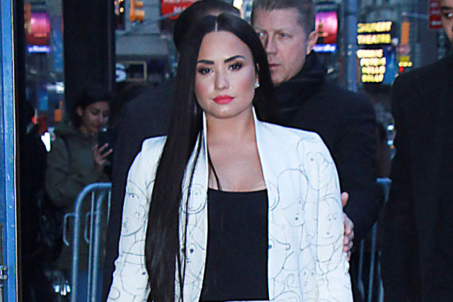 Demi Lovato Gives Her Look a Trendy Twist With Metallic Sneakers