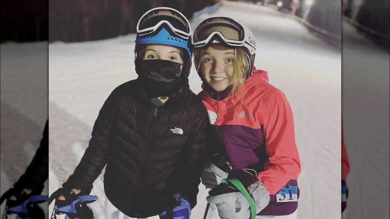 Abby skiing with sister 