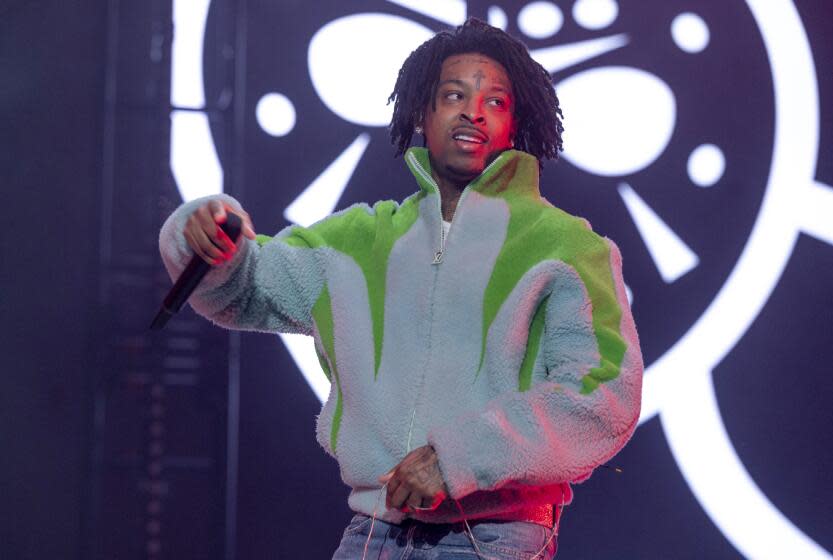 FILE - 21 Savage performs during Lil Baby's Birthday Party, Saturday, Dec. 9, 2022, in Atlanta. (Photo by Paul R. Giunta/Invision/AP, File)