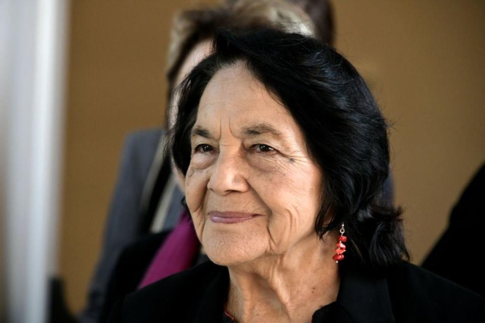 <p>Dolores Huerto is known for her work as a labor leader, and famously helped organize the Delano Grape Strike alongside Cesar Chavez. She also cofounded the National Farm Worker's Association with Chavez, and popularized the slogan <em>"Sí, se puede"</em> ("Yes, we can") around her organizing. Huerto was awarded the Presidential Medal of Freedom for her work and in 1993, became the first Hispanic woman inducted into the National Women's Hall of Fame.</p>