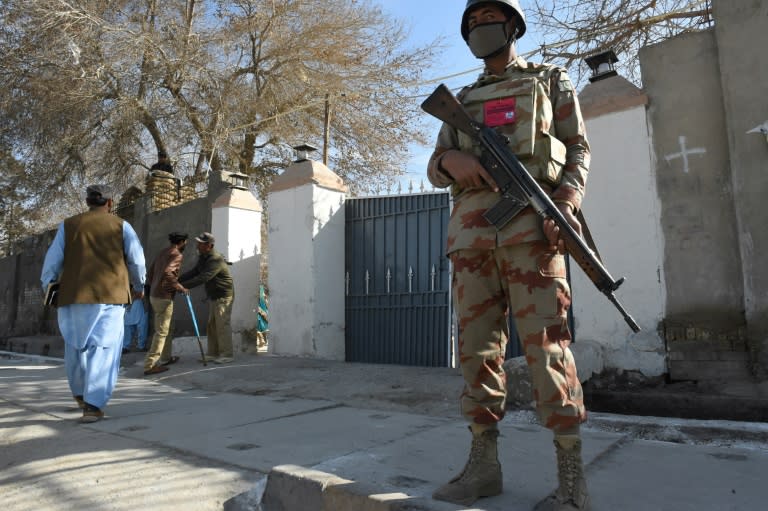 Snipers were positioned on top of the church during a quiet, sombre Christmas service