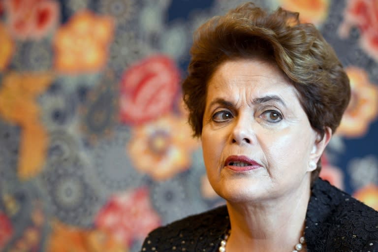 Former Brazilian President Dilma Rousseff speaks with AFP during an interview in Brazil on February 17, 2017 about the possibility of running for a seat in Congress in the next elections