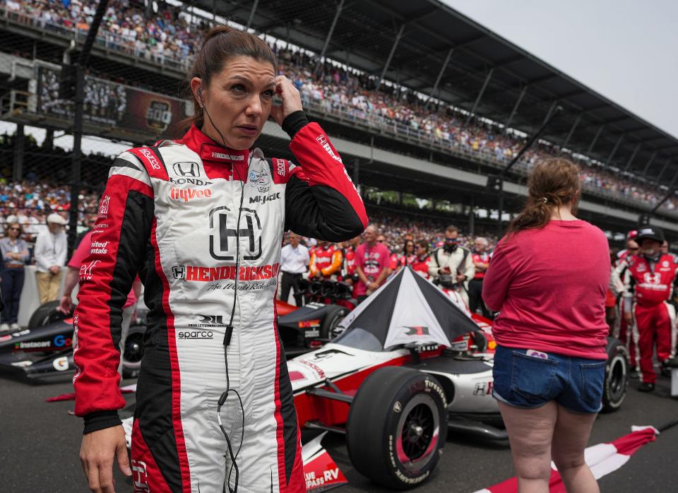 Katherine Legge, seen here ahead of the Indianapolis 500 in May, will make her 12th start in the Rolex 24 at Daytona.