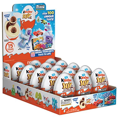 Kinder Joy Eggs, Sweet Cream and Chocolatey Wafers with Toy Inside, Great for Easter Egg Hunts, 0.7 Ounce (Pack of 15)