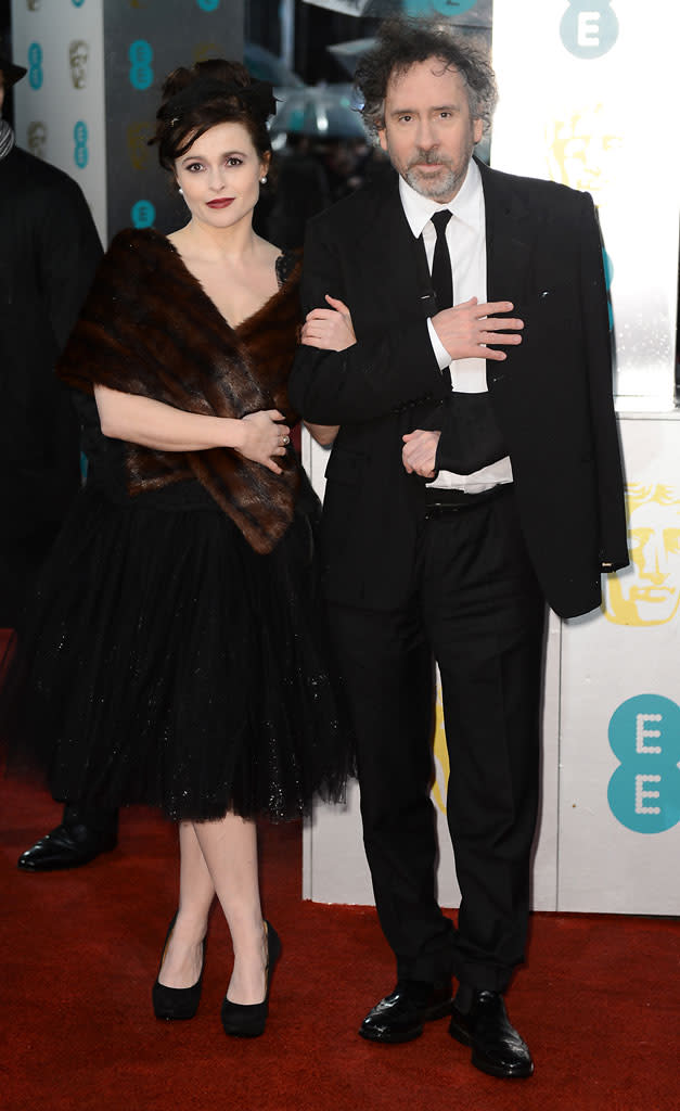 Helena Bonham Carter and Tim Burton attend the EE British Academy Film Awards at The Royal Opera House on February 10, 2013 in London, England. (Photo by Ian Gavan/Getty Images)