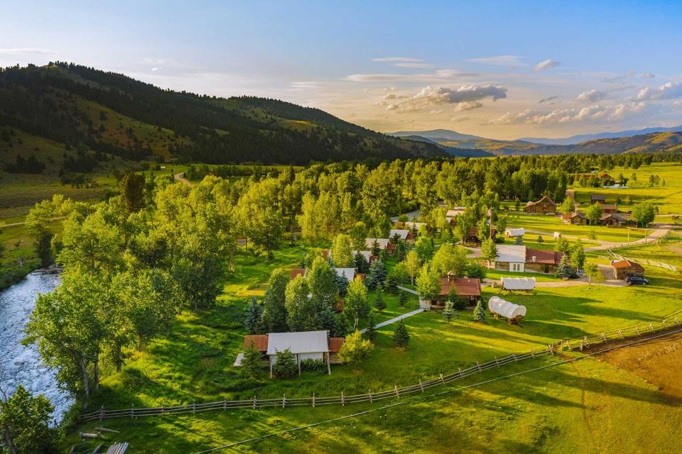 Aerial view of The Ranch at Rock Creek in Montana