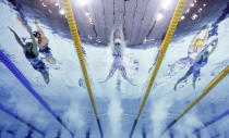 <p>TOKYO, JAPAN - JULY 25: Lilly King of Team United States competes in heat six of the Women's 100m Breaststroke on day two of the Tokyo 2020 Olympic Games at Tokyo Aquatics Centre on July 25, 2021 in Tokyo, Japan. (Photo by Tom Pennington/Getty Images)</p> 