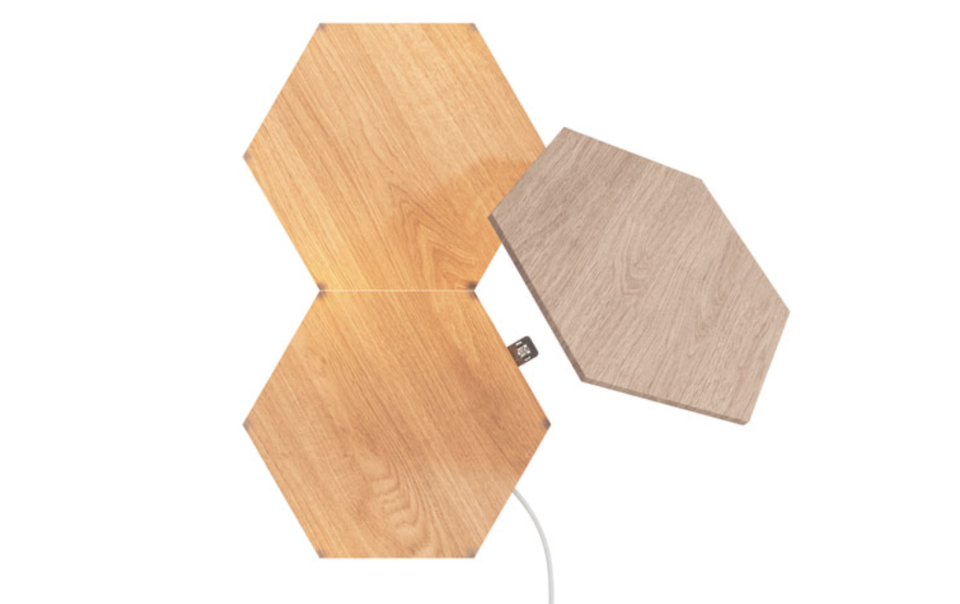 Nanoleaf Elements Wood-Look Hexagon Panels - Expansion Pack - 3 Panels
