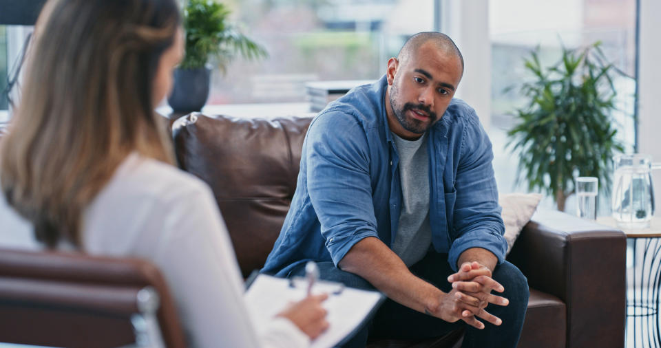 a man talking to a therapist