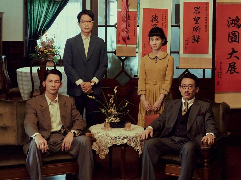 《茶金》卡司陣容堅強，由溫昇豪（左起）、 薛仕凌 、 連俞涵、郭子乾領銜主演。（公視提供）