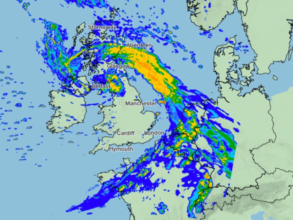 Forecasters warn there may be cuts to power and telecommunication lines, while road, rail, air and ferry services are affected. (Met Office)