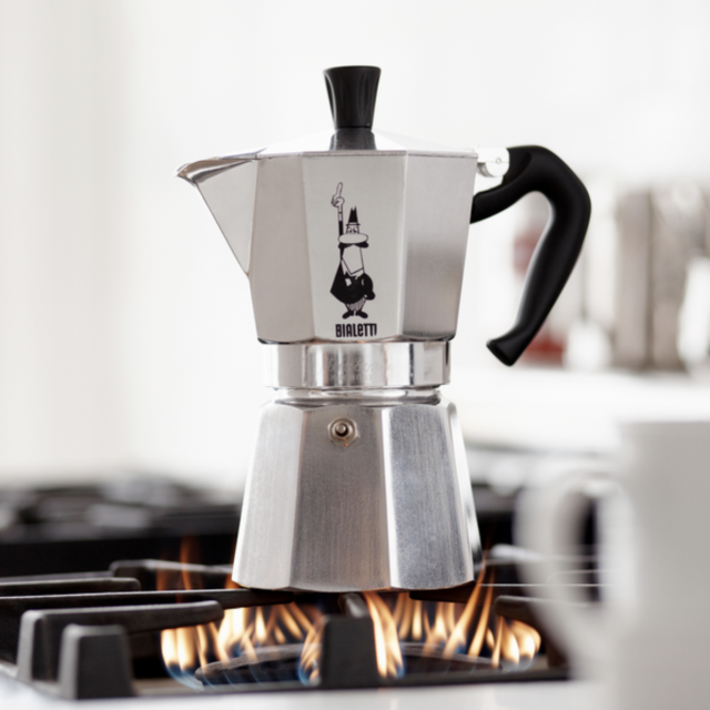 Plain Cylindrical Bialetti Venus Stainless Steel Moka Pot 2 Cup