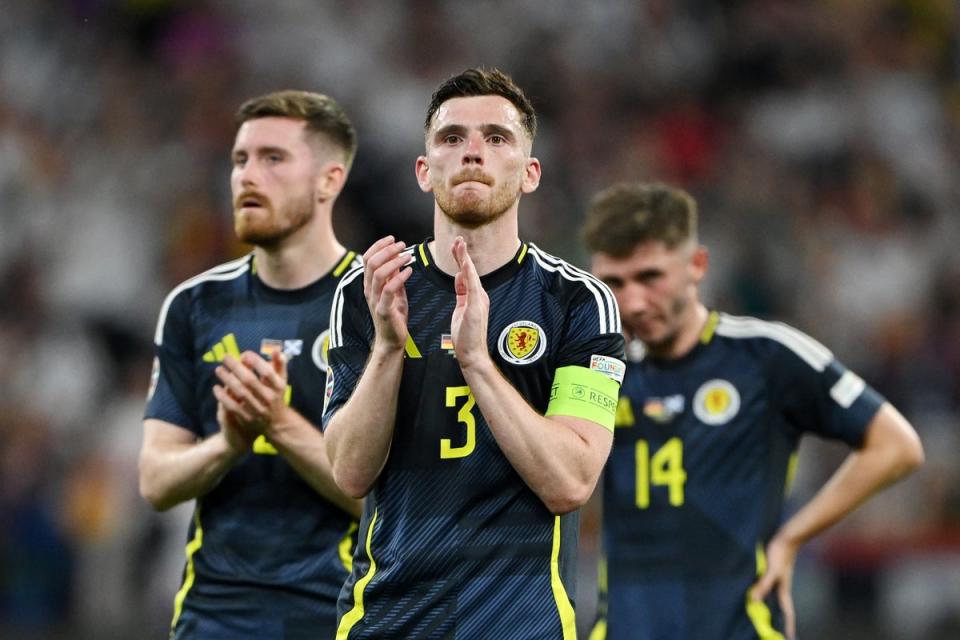 Andy Robertson and his team-mates were swept aside by Germany (Getty Images)