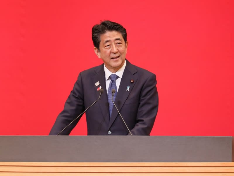 安倍晉三去年出席東奧倒數一周年儀式。（圖：日本首相府）