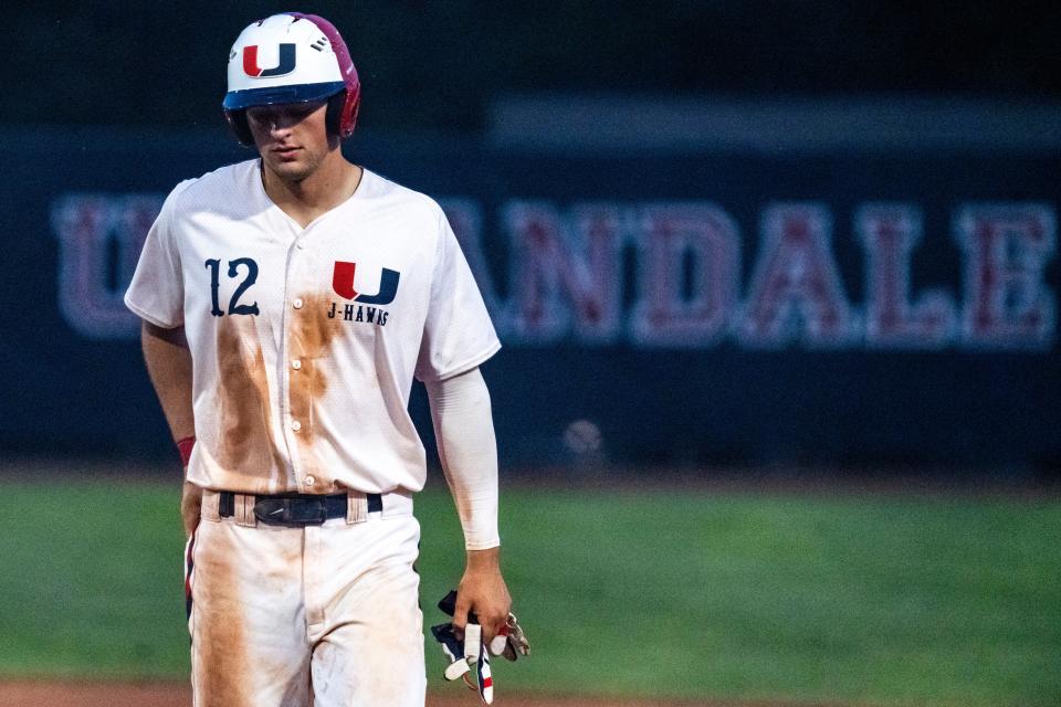 Urbandale's Sam Harris hit two home runs and picked up eight RBIs during the J-Hawks' 21-6 victory over Ankeny on June 8.