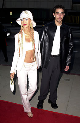 Christina Aguilera and dancer George Santos at the Beverly Hills premiere of 20th Century Fox's Moulin Rouge