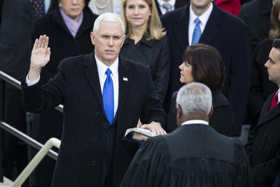 En 2017 fue Mike Pence quien asumió la vicepresidencia. (Photo by Samuel Corum/Anadolu Agency/Getty Images)