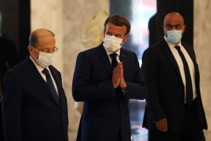 Macron visits Beirut after blast, meets political authorities