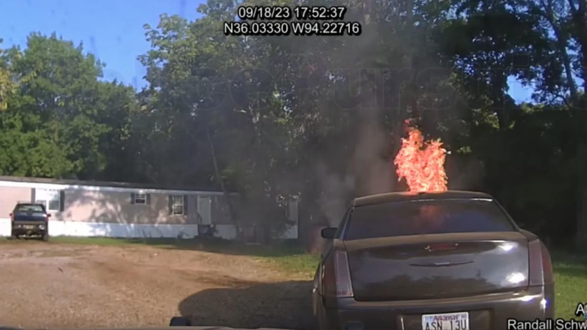 Notorious Chrysler 300 Gets Caught, Catches On Fire