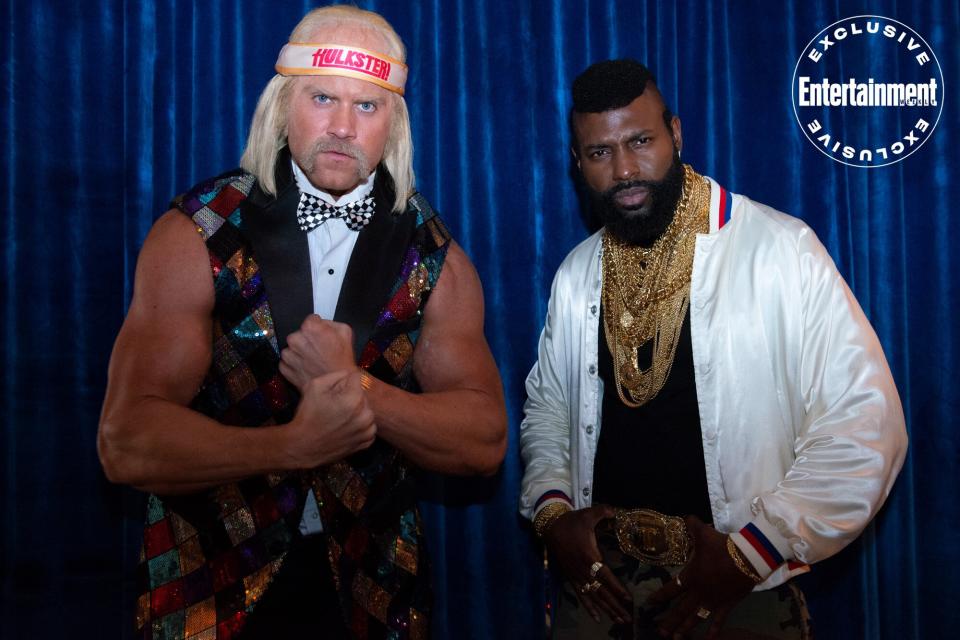 YOUNG ROCK -- "The People Need You" Episode 301 -- Pictured: (l-r) Brock O'Hurn as Hulk Hogan, Jason Devon Jenkins as Mr T -- (Photo by: Katherine Bomboy/NBC)