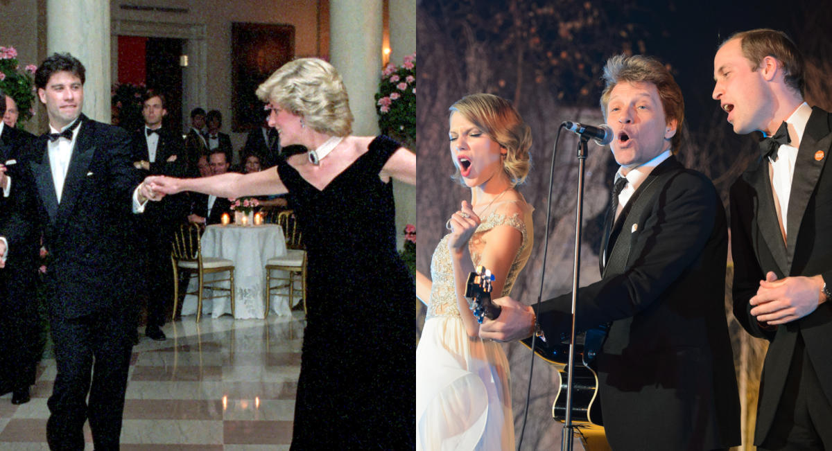 From John Travolta’s dance with Princess Diana to Taylor Swift’s singing with Prince William and more