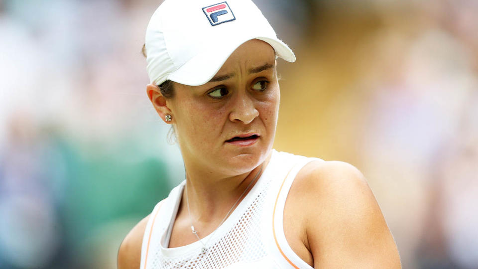 Ash Barty in action at Wimbledon before her shock loss. (Photo by Rob Newell - CameraSport via Getty Images)