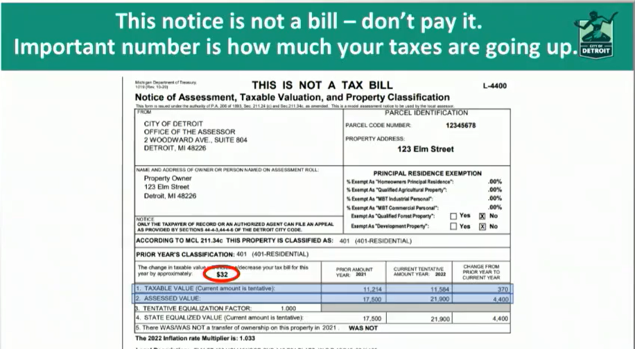 An example of an assessment notice which basically tells a homeowner how much their property is worth and how much of that is taxable. Notices are expected to hit mailboxes soon.