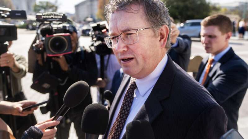 Congressman Thomas Massie speaks to press