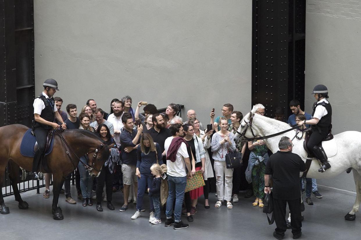 Immersive: Tania Bruguera brought two mounted police officers to Tate for her work Tatlin’s Whisper #5, 2008: Tate