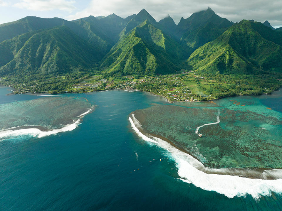 The village of Teahupo’o, the remotest spot on Tahiti