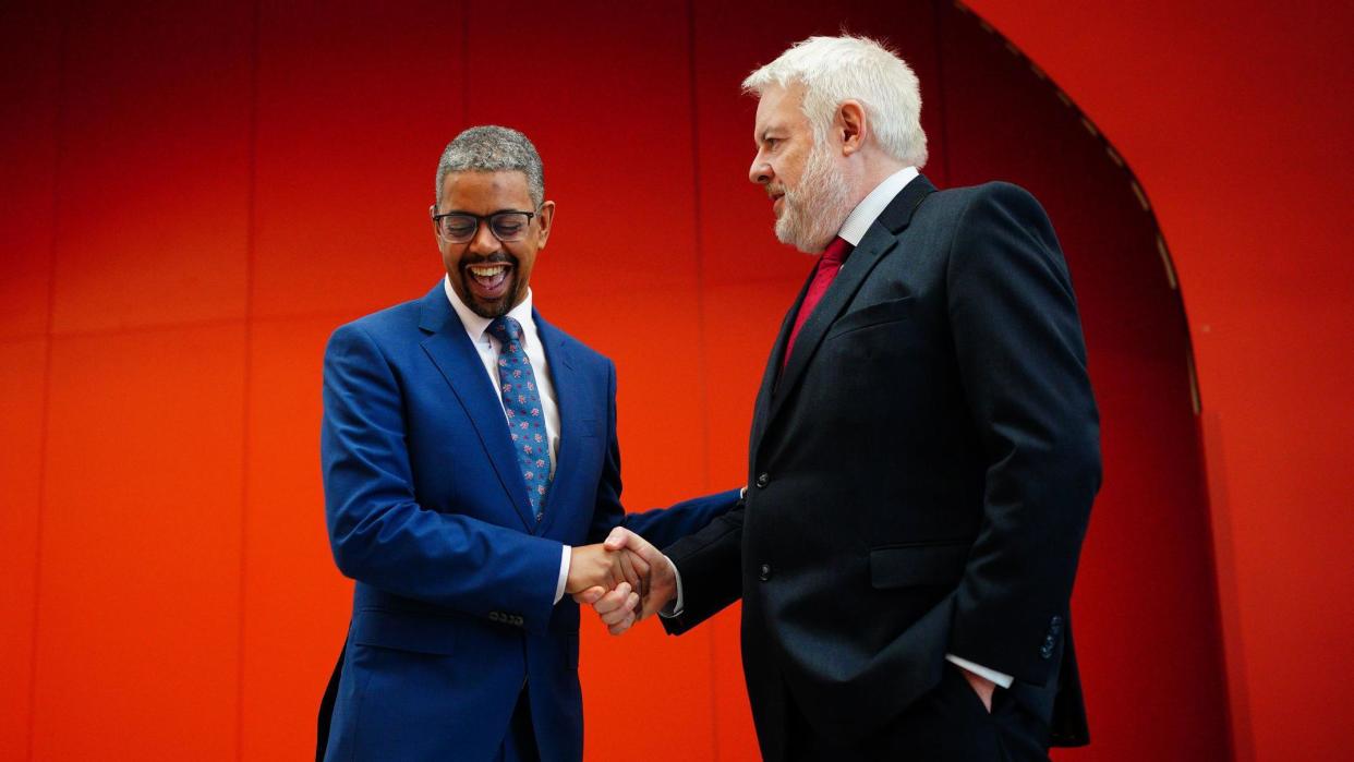 Vaughan Gething and Carwyn Jones on the day Mr Gething won the leadership