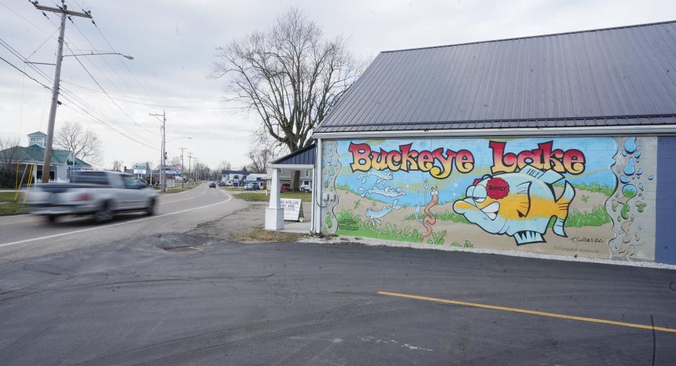 A mural promoting civic pride outside The Harbor Community Center, 5312 Walnut Rd, in Buckeye Lake.