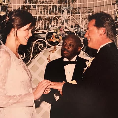 <p>Don Johnson Instagram</p> Don Johnson and Kelley Phleger on their wedding day.