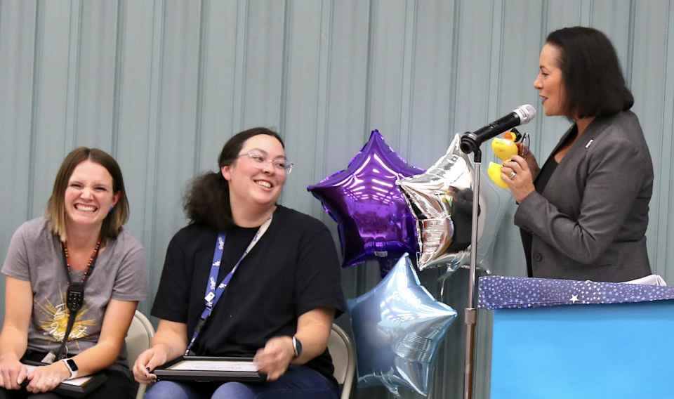 Enfield’s father gave her the nickname “Duck.” She has a tradition of recognizing staff with “Ducky Awards” to show her appreciation. (X/@WashoeSchools)