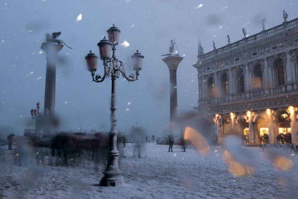 st marks square venice during carnival in february