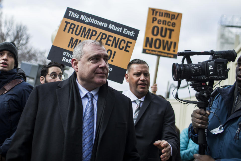 Lev Parnas arrives to attend the Senate impeachment trial of President Donald Trump at the U.S. Capitol on January 29, 2020 in Washington, DC. (Zach Gibson/Getty Images)