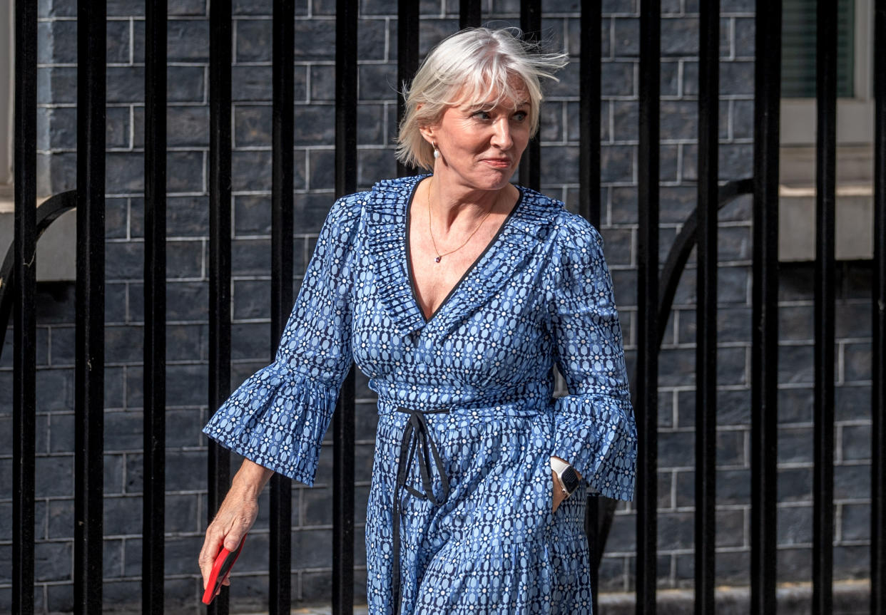 LONDON, UNITED KINGDON - JULY 6: Secretary of State for Digital, Culture, Media and Sport Nadine Dorries arrives at 10 Downing street from Houses of Parliament in London, United Kingdom on July 06, 2022. (Photo by Stuart Brock/Anadolu Agency via Getty Images)
