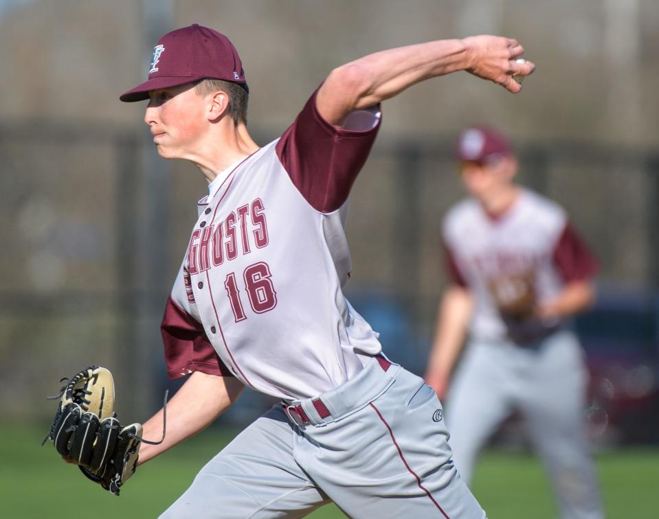 IVC's Grant Bramer throws against Dunlap on Tuesday, April 9, 2024 at Dunlap High School.