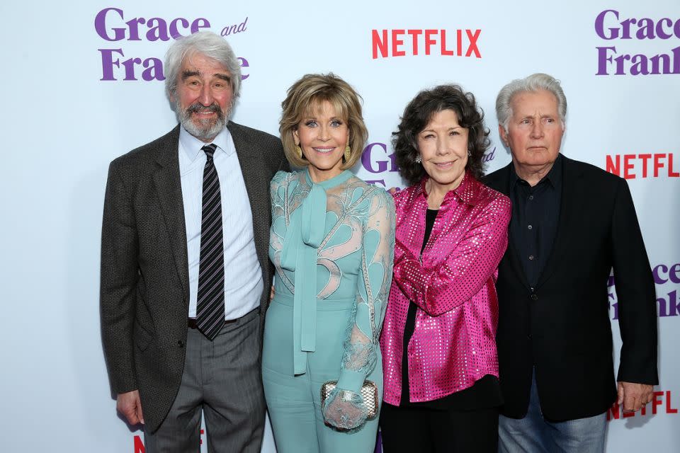 Jane, seen with the other stars of Grace & Frankie, told Be she thinks everybody should be able to get married. Source: Getty