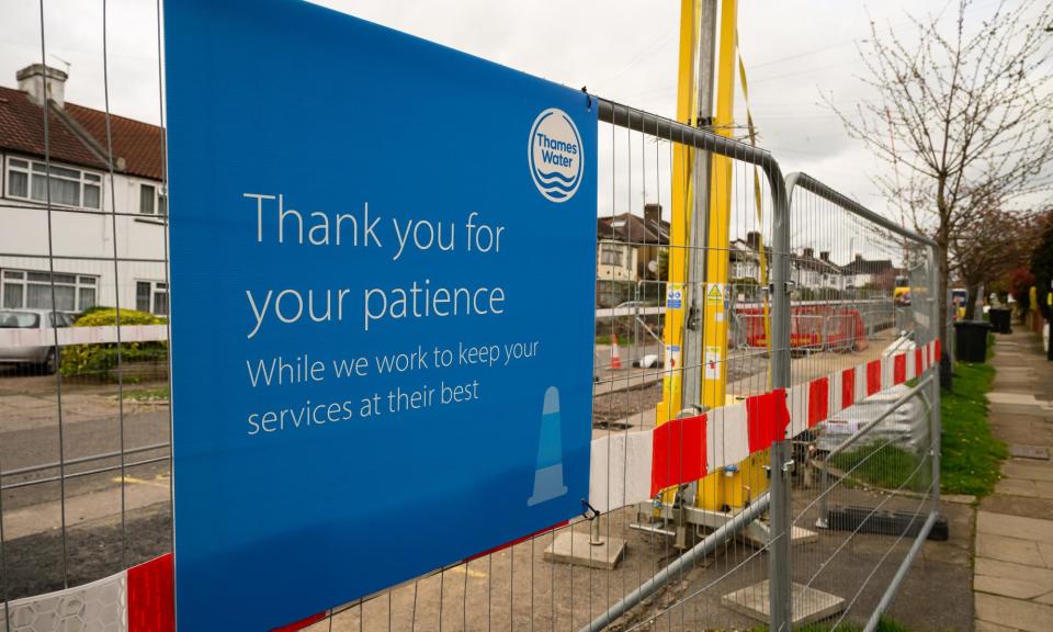 <span>Ongoing water pipe work in London. Thames Water already has £15.6bn of debt.</span><span>Photograph: Leon Neal/Getty Images</span>
